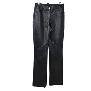 St. John Sport Vintage 100% Leather Straight Boot Pant, TALL INSEAM, Size 6, NWT